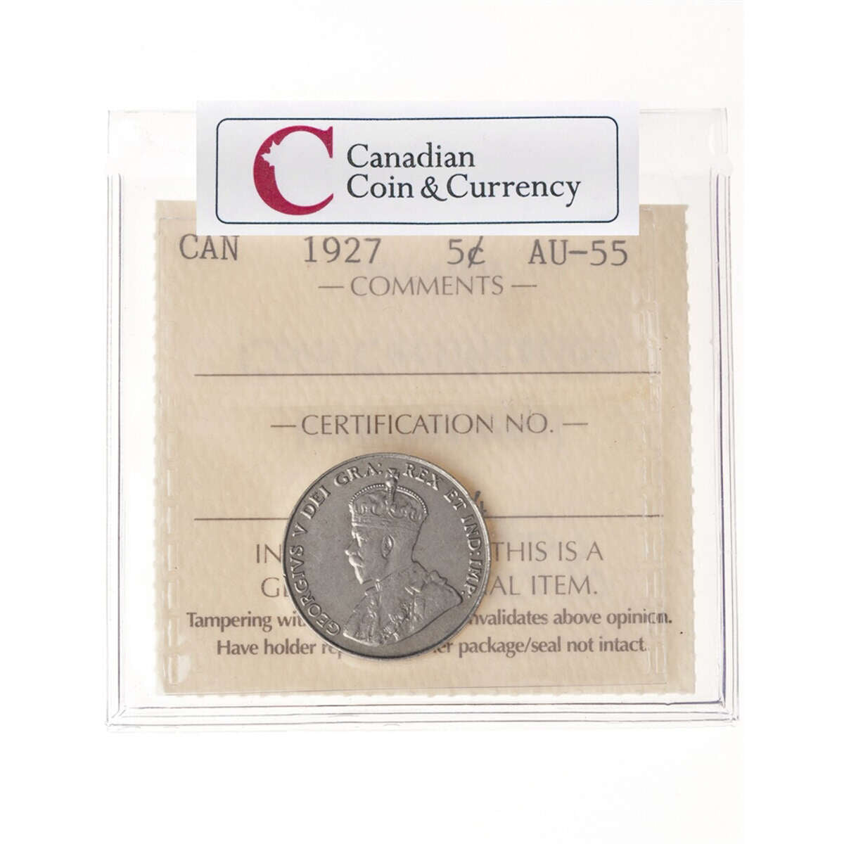 5 cent 1927  ICCS AU-55