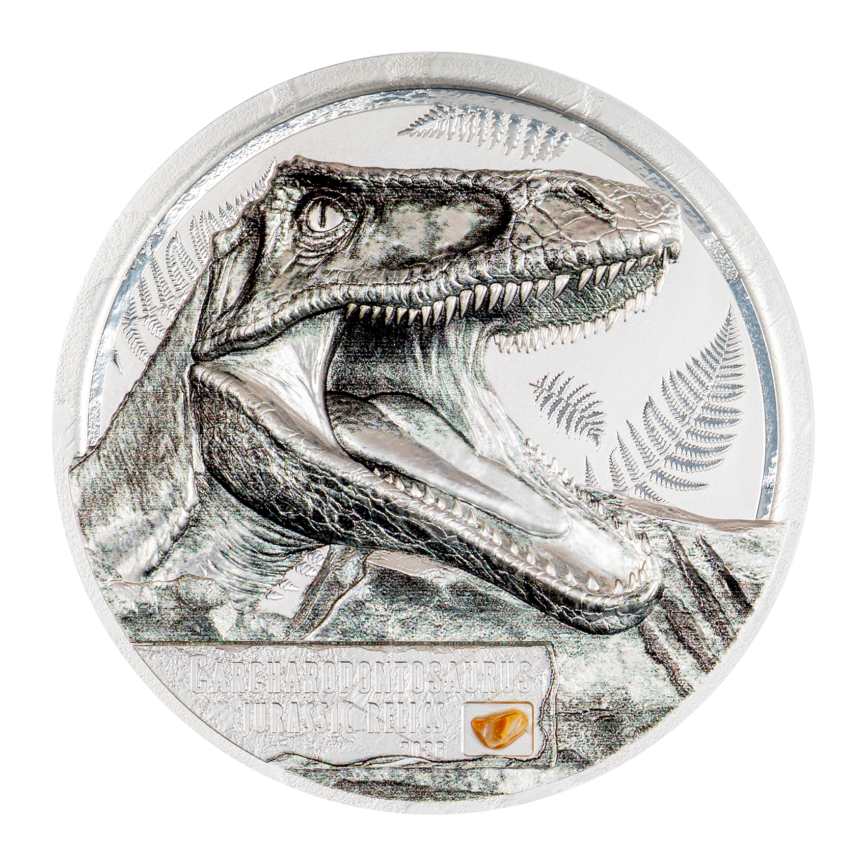 2026 $5 Jurassic Relics: Carcharodontosaurus - Pure Silver Coin