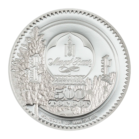 2026 500 Togrog Woodland Spirits: Snow Leopard - Pure Silver Coin