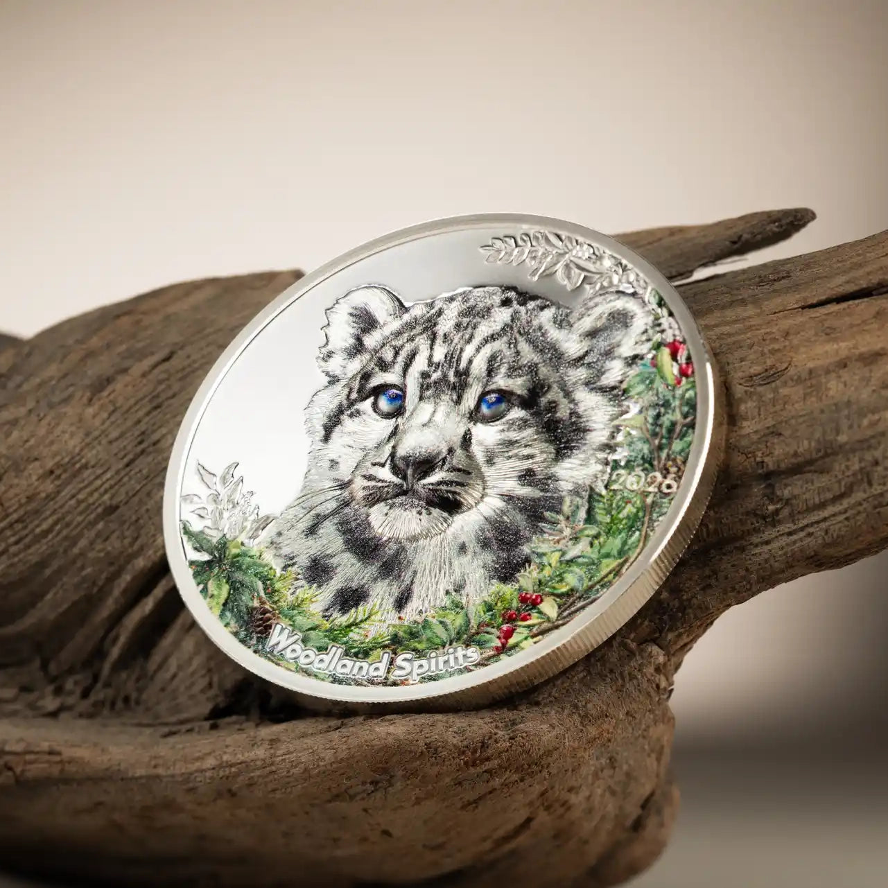 2026 500 Togrog Woodland Spirits: Snow Leopard - Pure Silver Coin