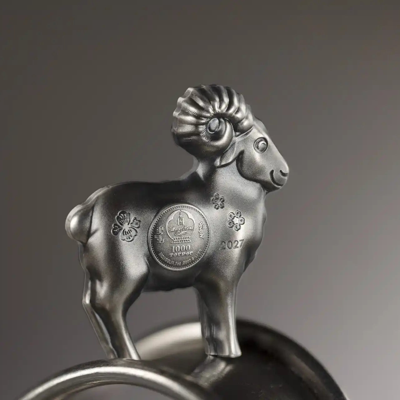 2027 1000 Togrog Fluffy Silver Sheep - Pure Silver Coin