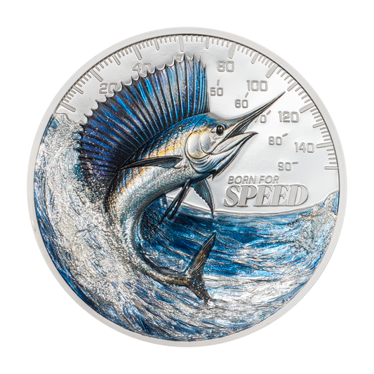 2027 $5 Born for Speed: Sailfish - Pure Silver Coin