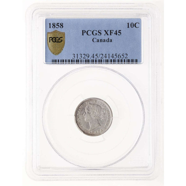 10 cent 1858  PCGS EF-45