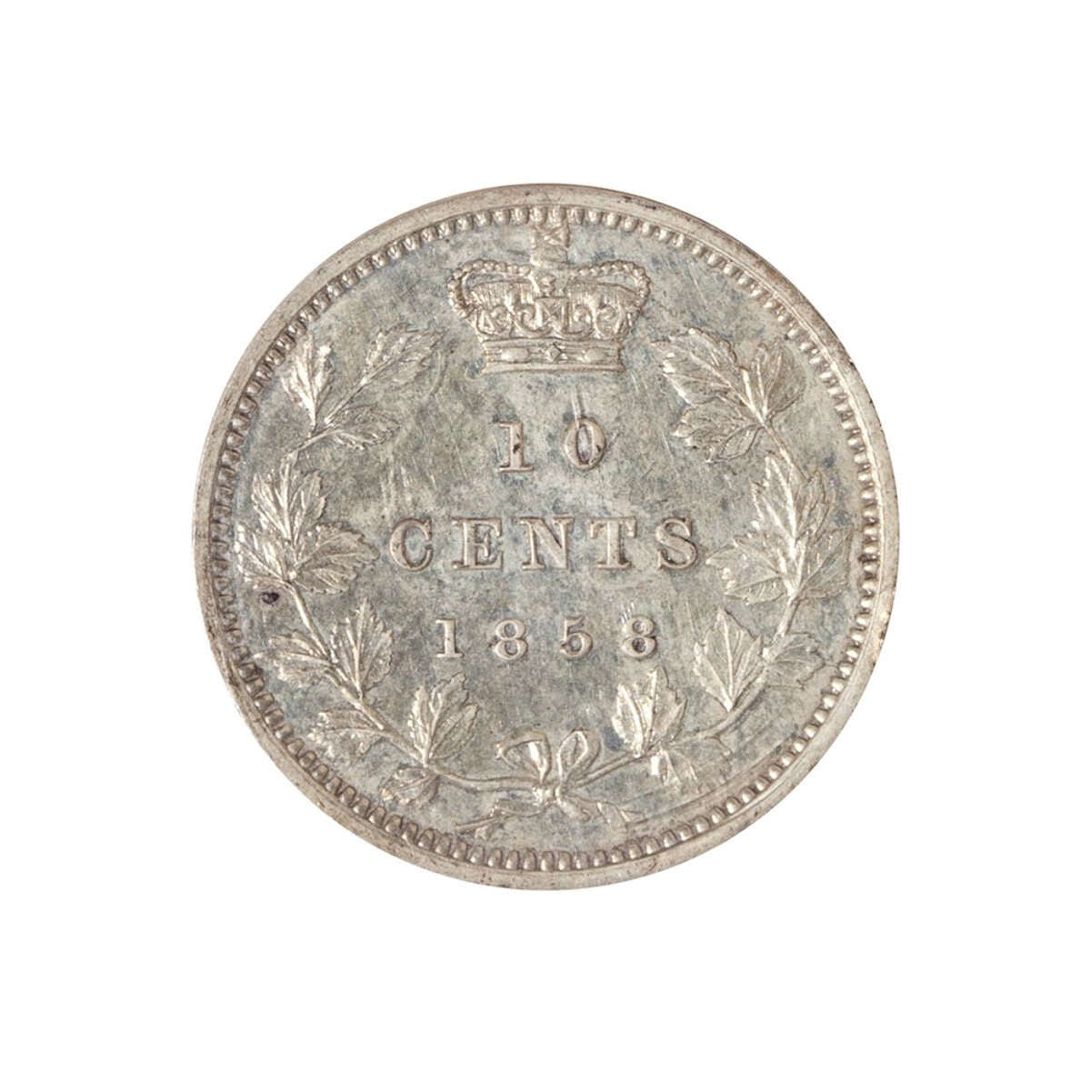 10 cent 1858 Plain Edge ICCS SP-64