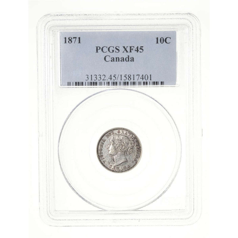 10 cent 1871  PCGS EF-45
