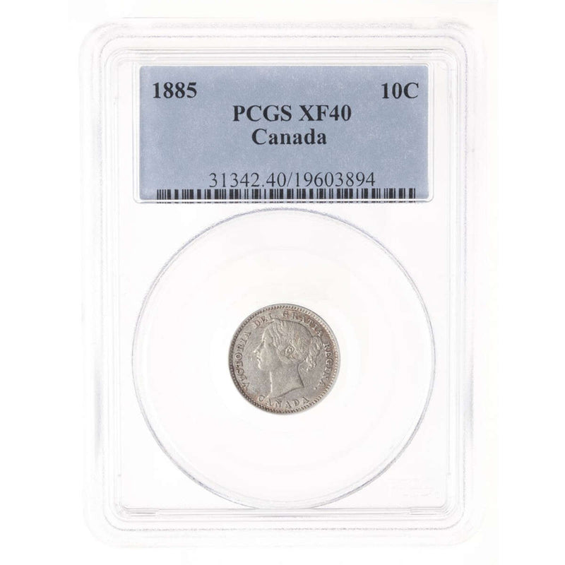 10 cent 1885 Obv 4 PCGS EF-40
