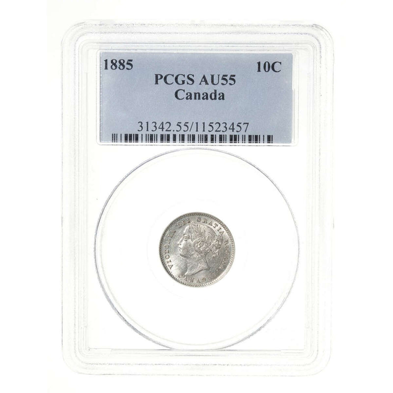 10 cent 1885 Obv 4 PCGS AU-55