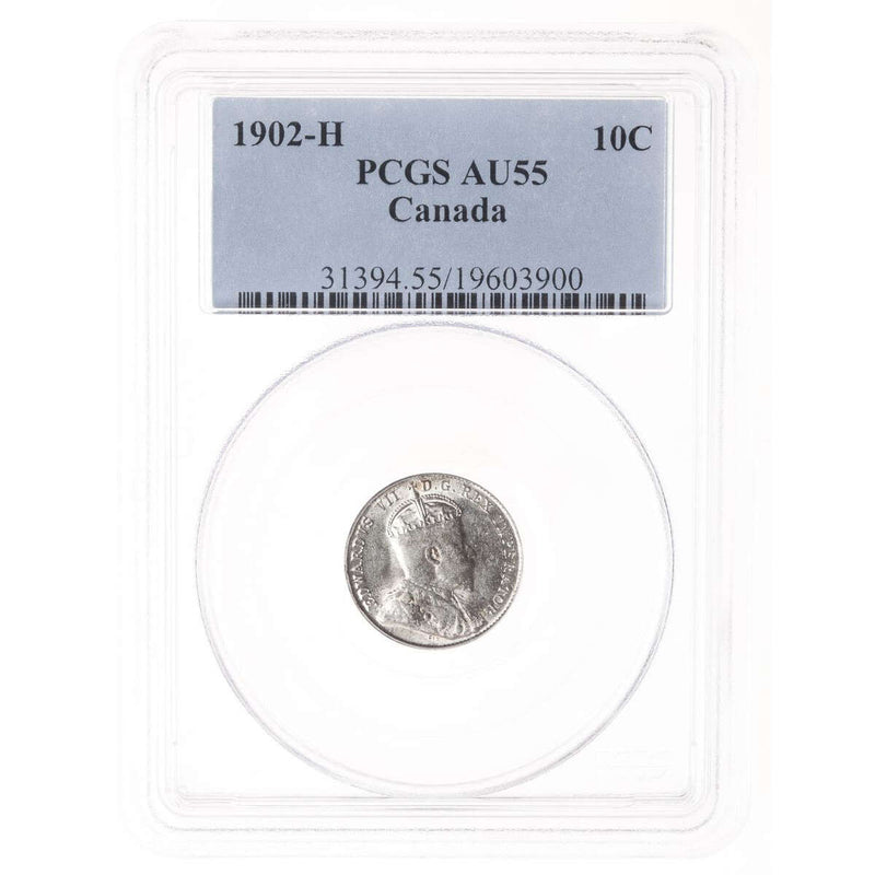 10 cent 1902H  PCGS AU-55