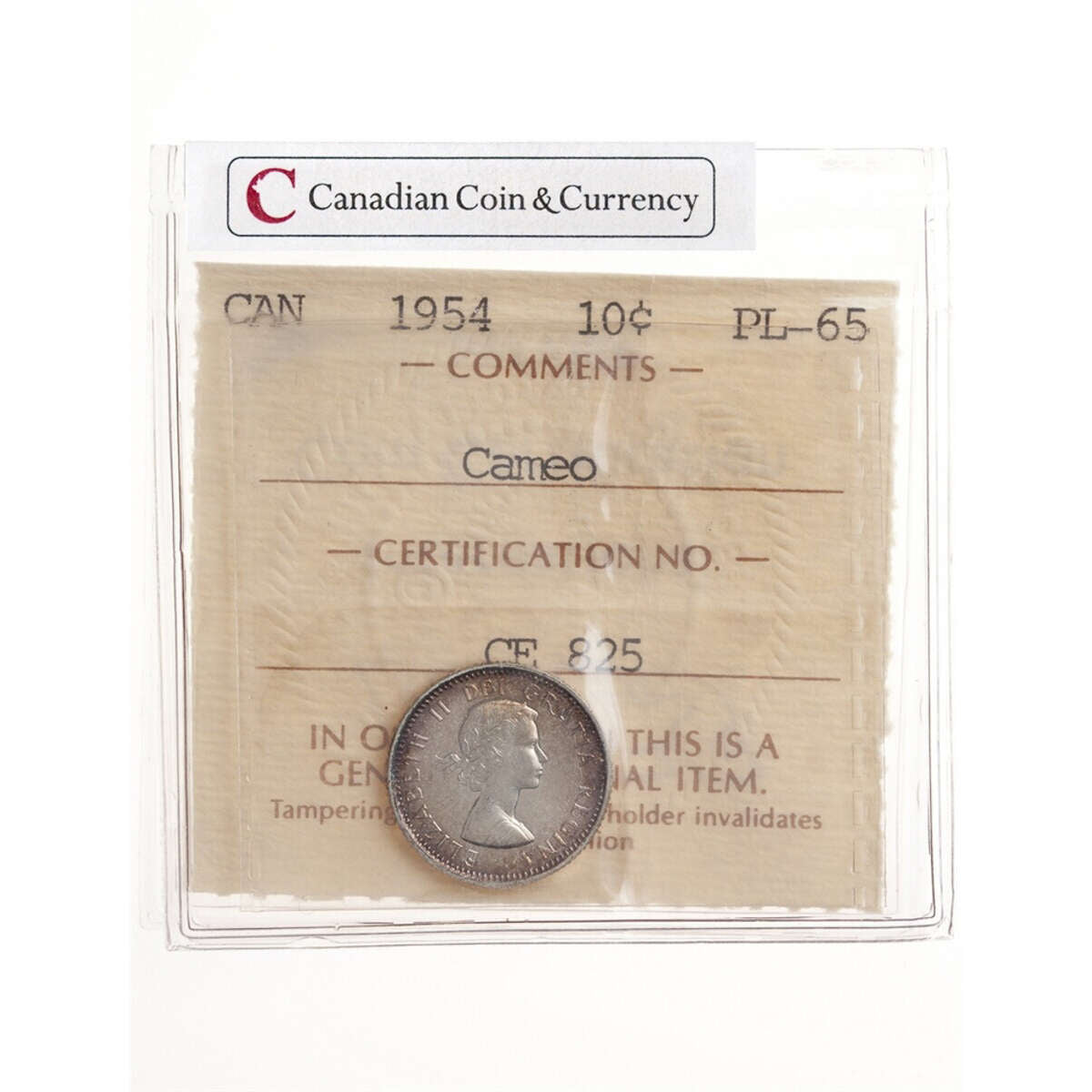 10 cent 1954 Cameo ICCS PL-65