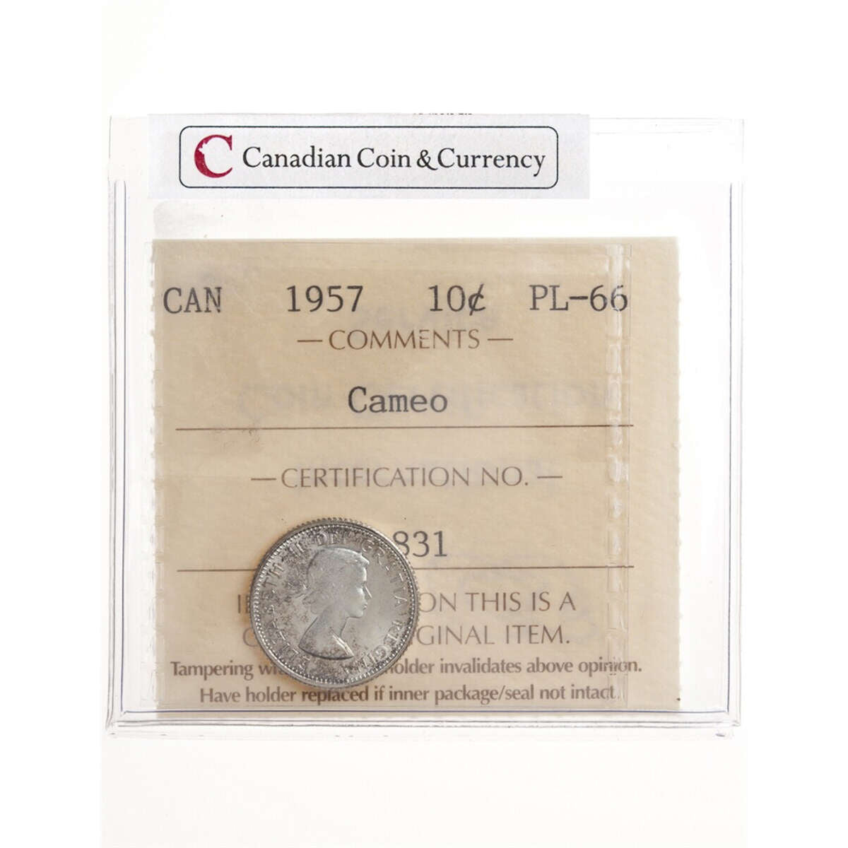 10 cent 1957 Cameo ICCS PL-66