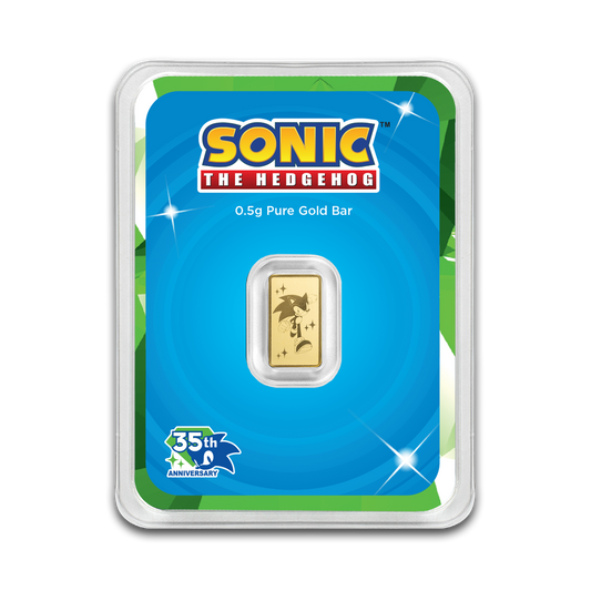 Sonic the Hedgehog 35th Anniversary 0.5g Pure Gold Bar