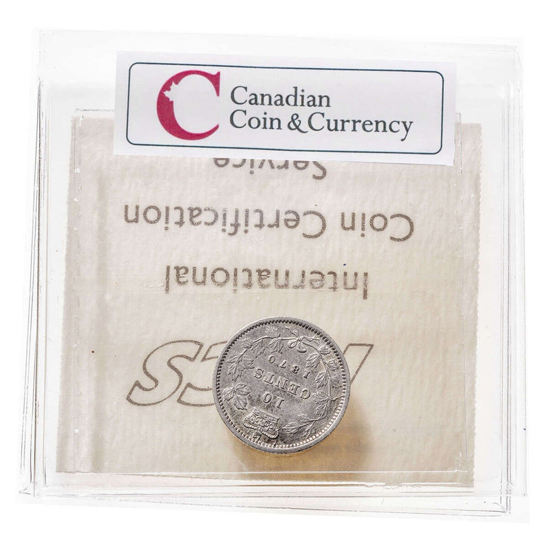 10 cent 1870 Wide O ICCS EF-40
