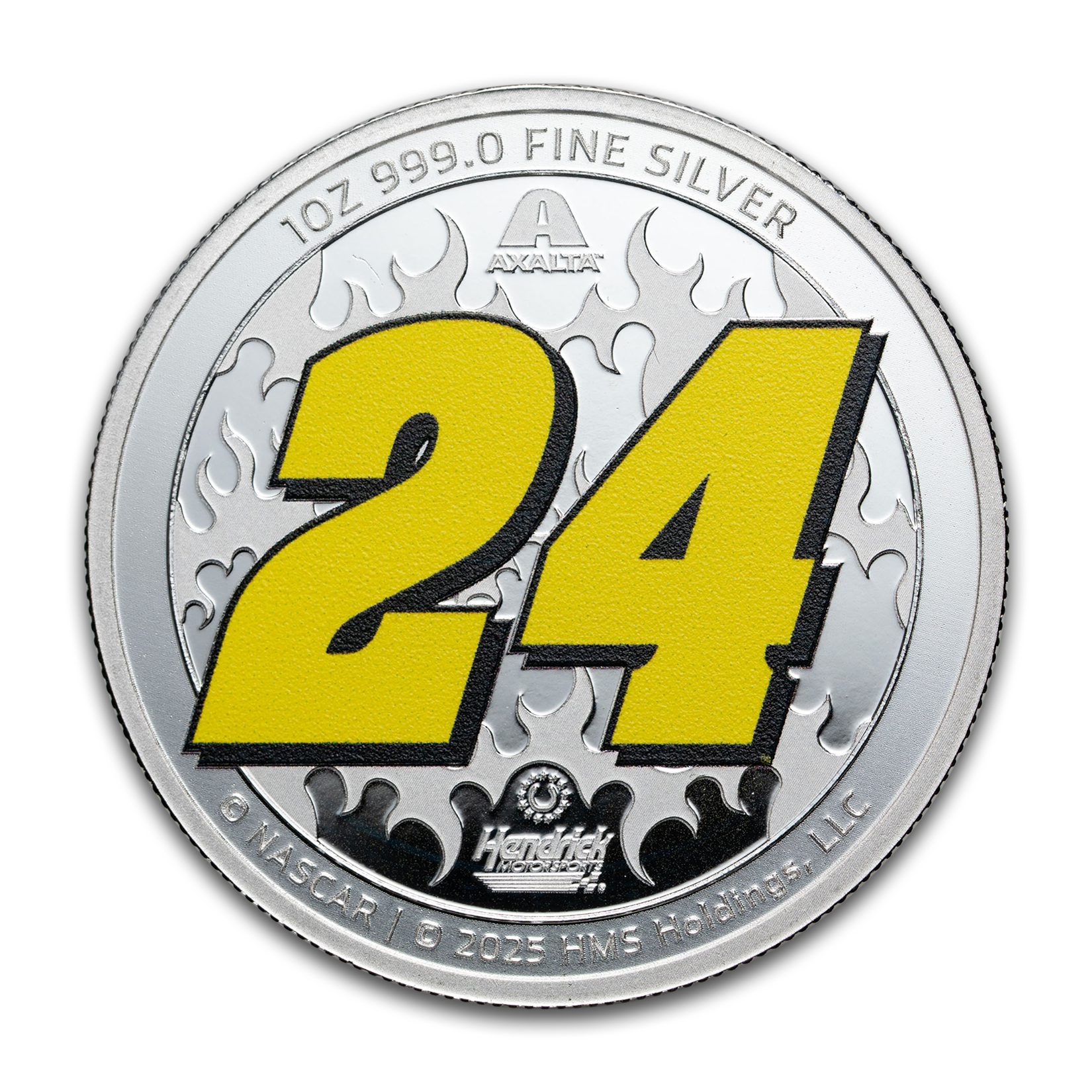 NASCAR Jeff Gordon - Pure Silver Round with Colour