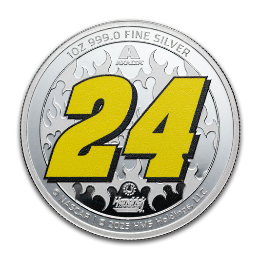 NASCAR Jeff Gordon - Pure Silver Round with Colour