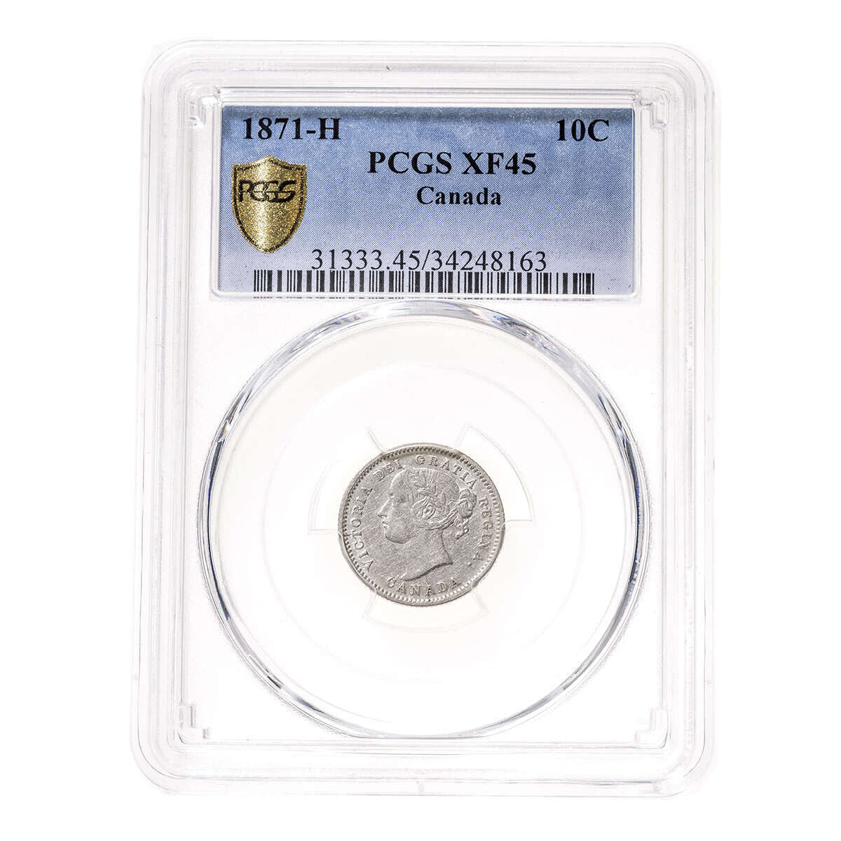 10 cent 1871H  PCGS EF-45