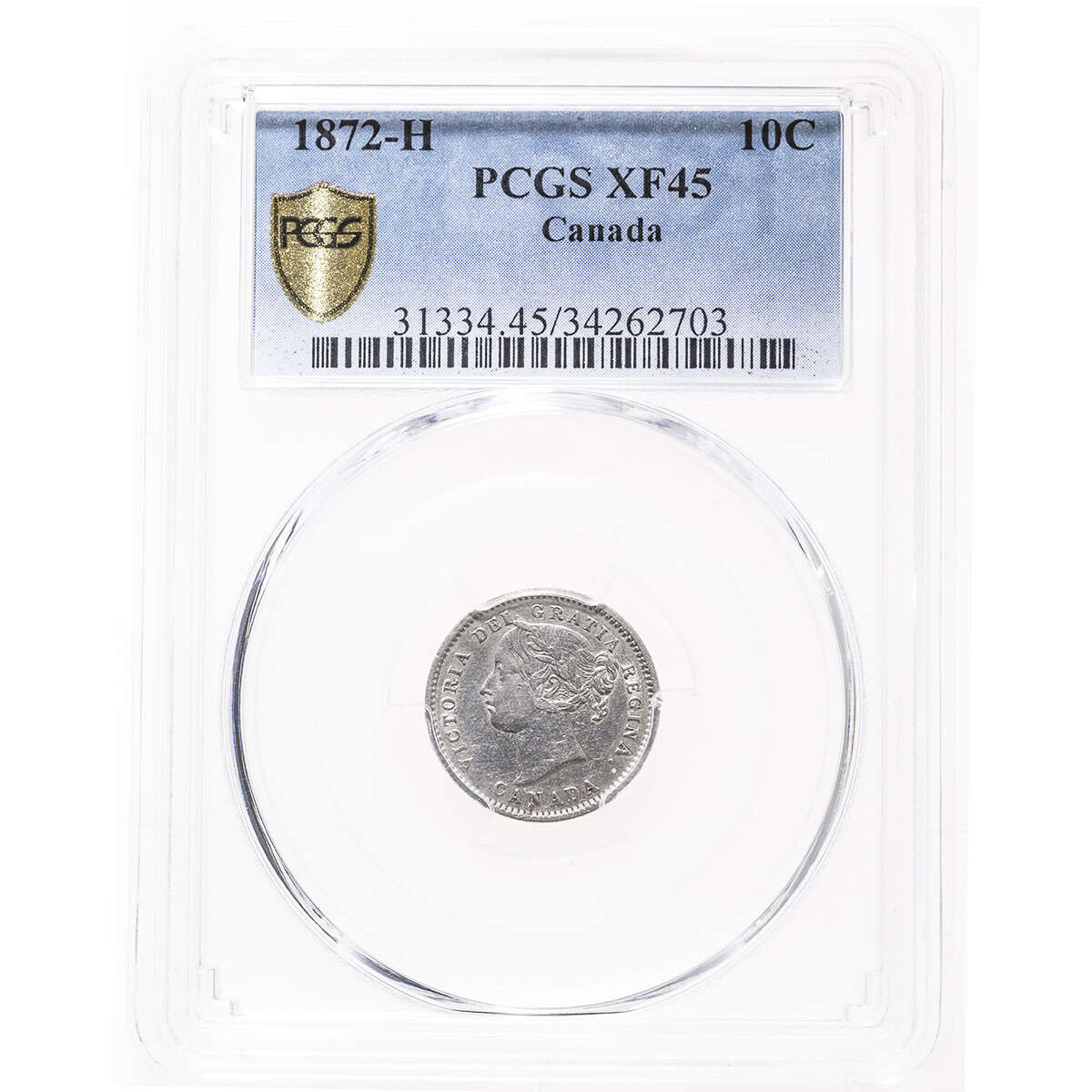 10 cent 1872H  PCGS EF-45