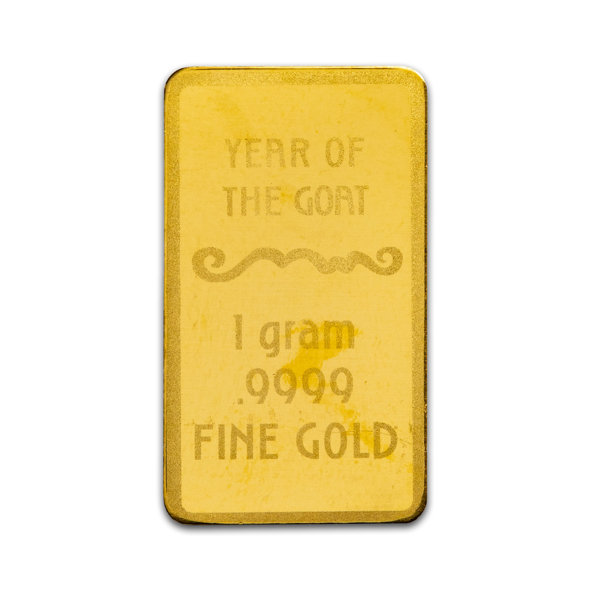 Lunar Year of the Goat - 1g Pure Gold Bar