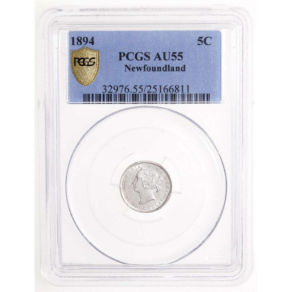 NFLD 5 cent 1894  PCGS AU-55