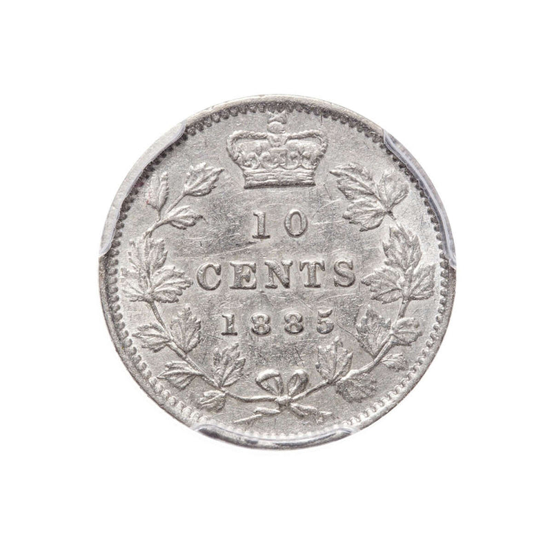 10 cent 1885 Genuine PCGS Obv 4 AU-50