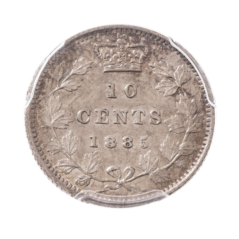 10 cent 1885 PCGS Obv 4 AU-58
