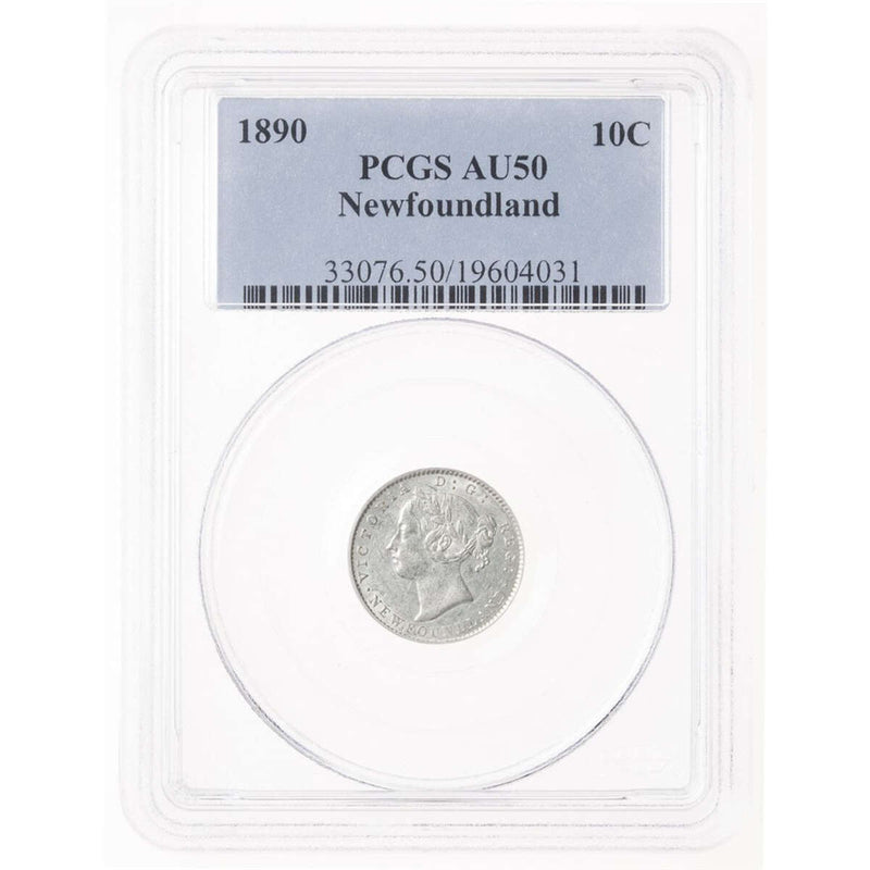 NFLD 10 cent 1890  PCGS AU-50
