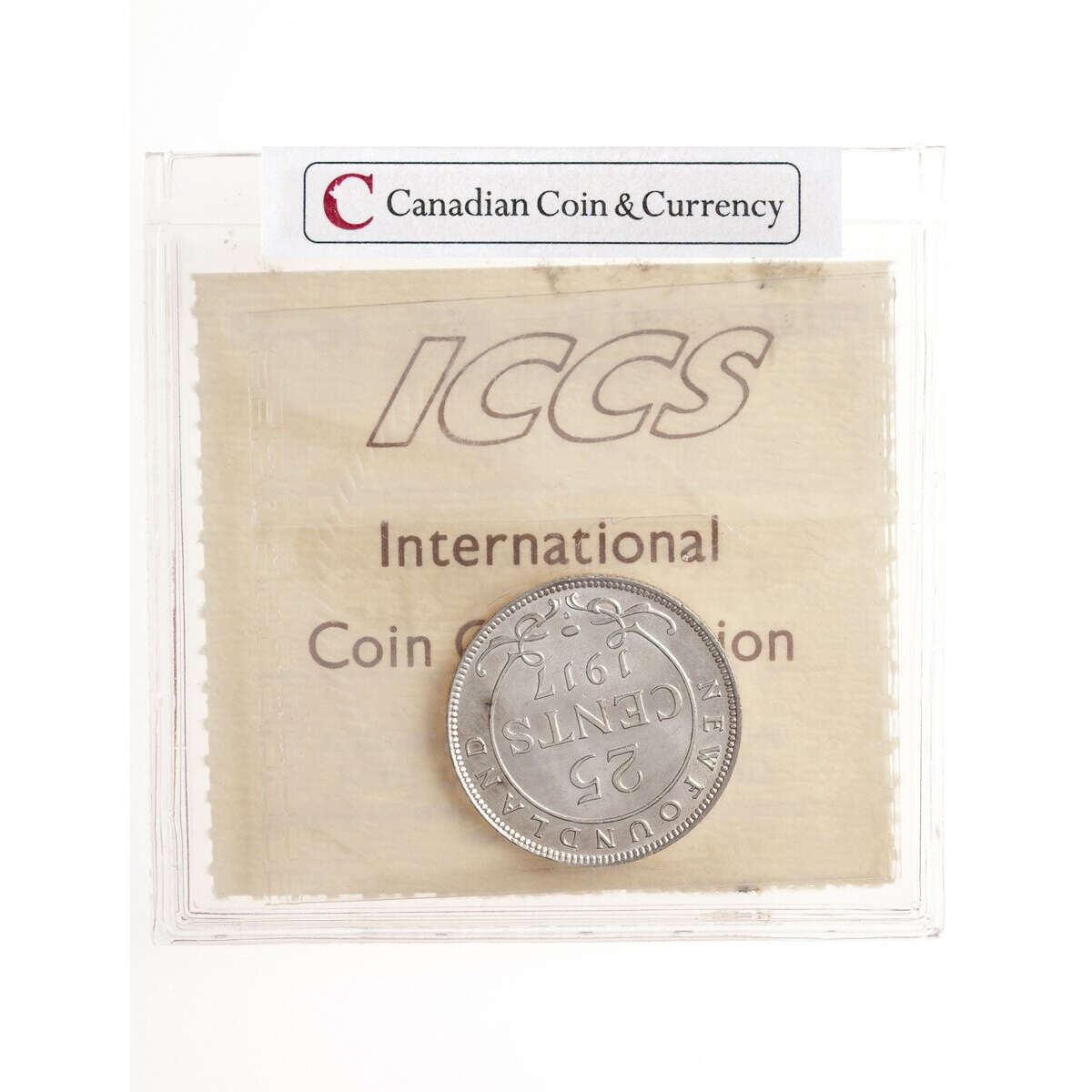 NFLD 25 cent 1917C  ICCS MS-63