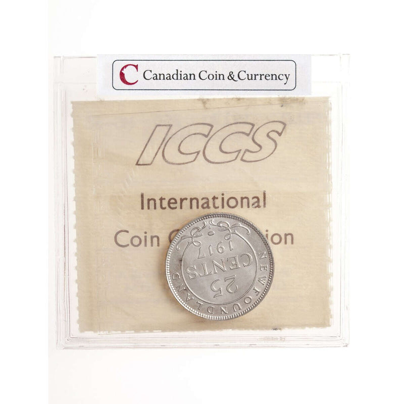 NFLD 25 cent 1917C  ICCS MS-63