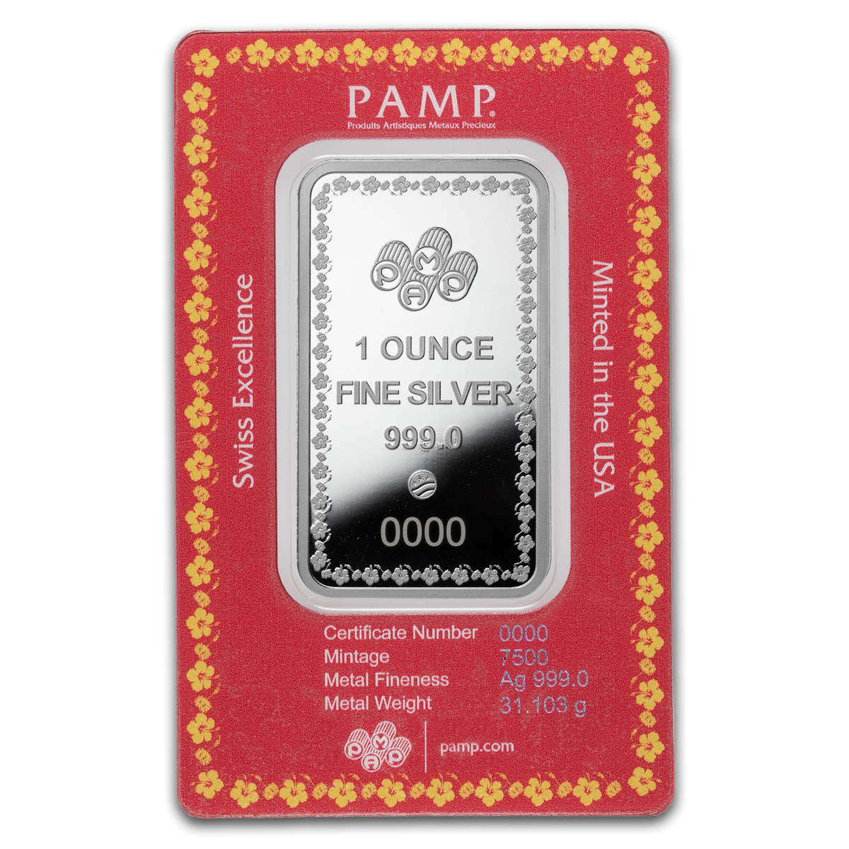 Diwali Lakshmi and Sacred Cow - 1 oz Pure Silver Bar