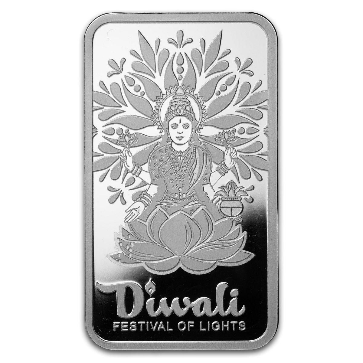 Diwali Lakshmi and Sacred Cow - 1 oz Pure Silver Bar