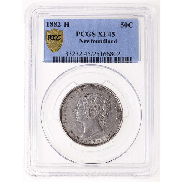 NFLD  50 cent 1882H  PCGS EF-45
