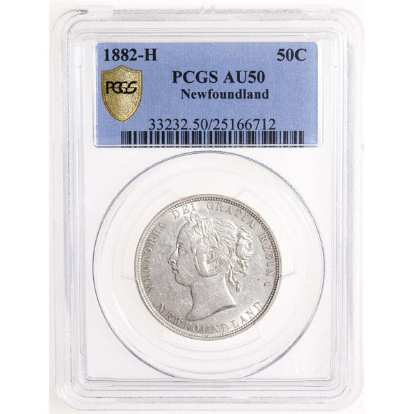 NFLD  50 cent 1882H  PCGS AU-50