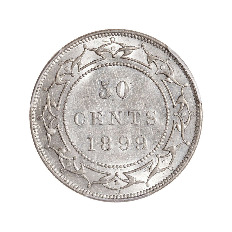 NFLD  50 cent 1899 Wide 9 PCGS AU-53