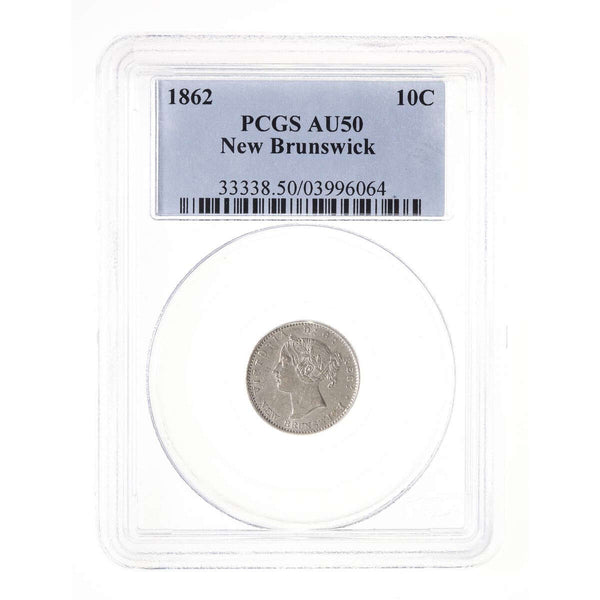 NB 10 cent 1862 PCGS AU-50