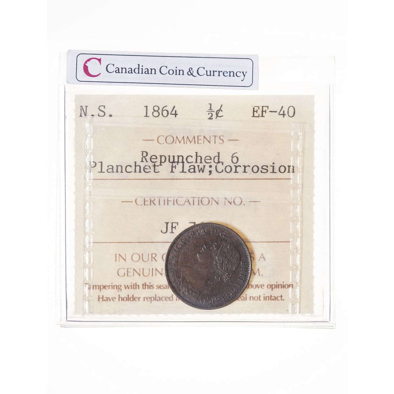 NS 1/2 cent 1864  ICCS EF-40