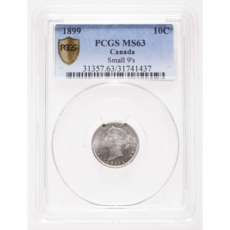10 cent 1899 Small 9s PCGS MS-63