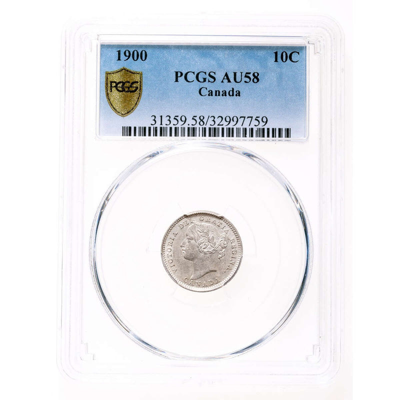 10 cent 1900  PCGS AU-58