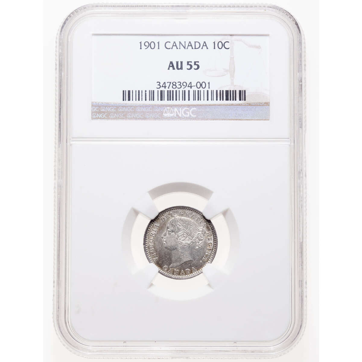 10 cent 1901  NGC AU-55