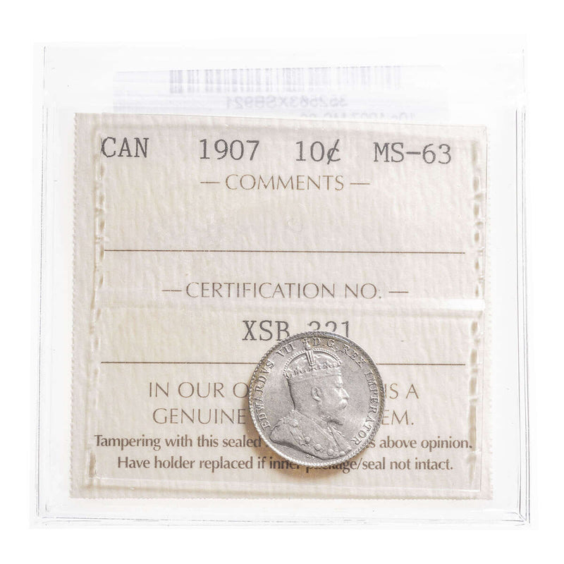 10 cent 1907  ICCS MS-63