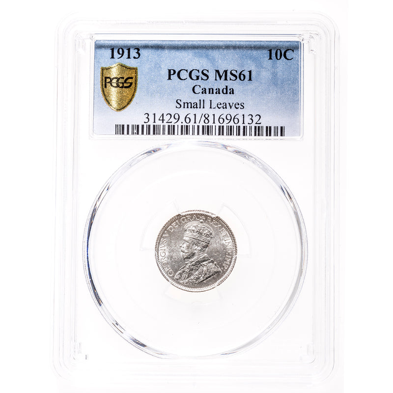10 cent 1913 Small Leaves PCGS MS-61