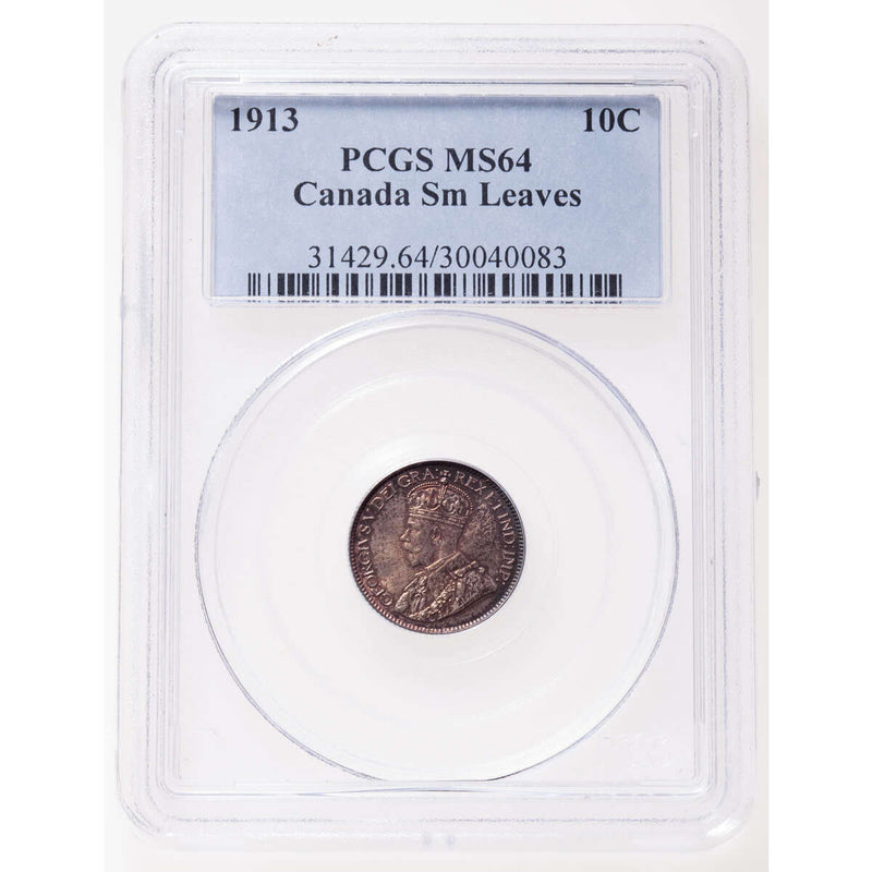 10 cent 1913 Small Leaves PCGS MS-64