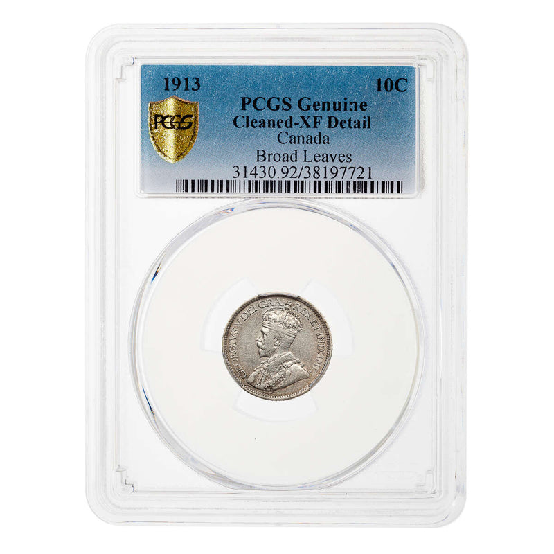 10 cent 1913 Broad Leaves PCGS EF-40