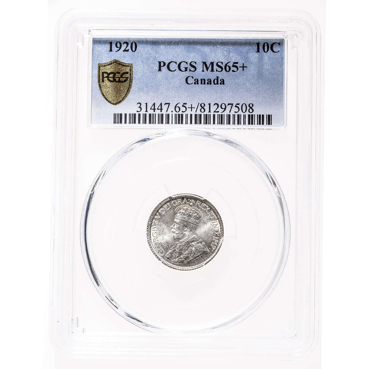 10 cent 1920  PCGS MS-65+