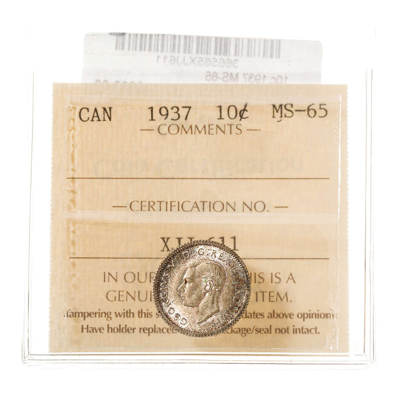 10 cent 1937  ICCS MS-65