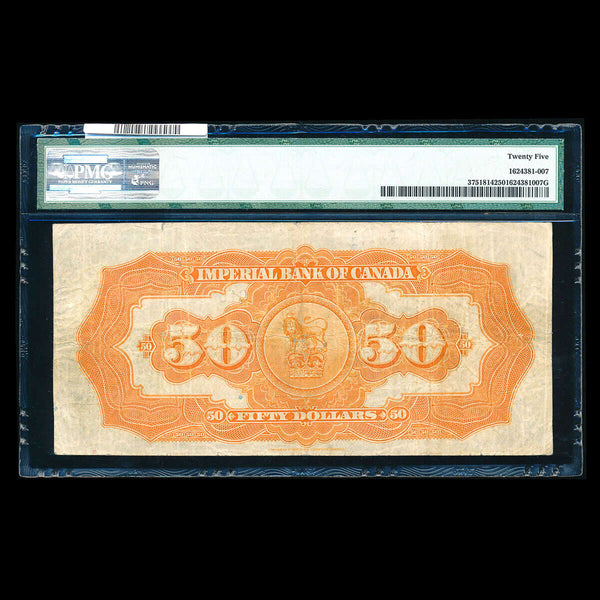 The Imperial Bank of Canada $50 1923 L. Howland PMG VF-25