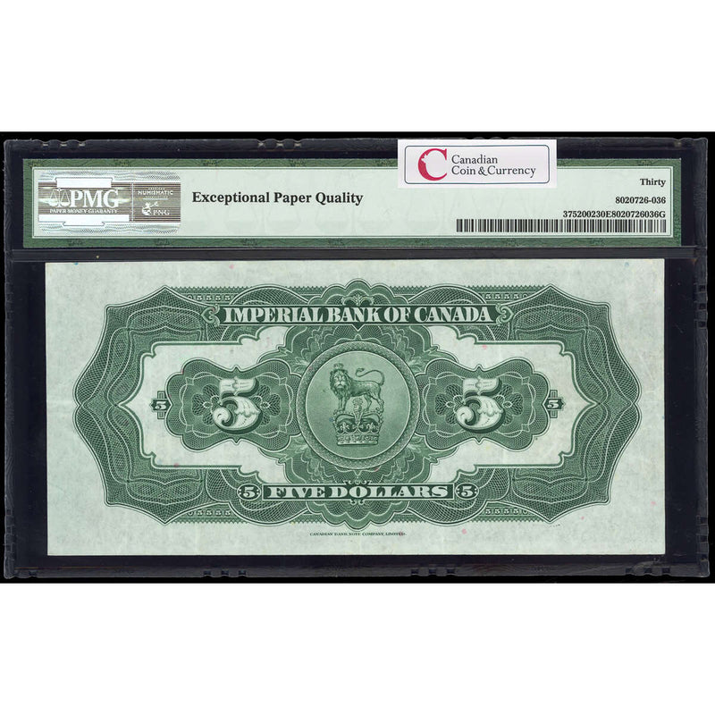The Imperial Bank of Canada $5 1933  PMG VF-30