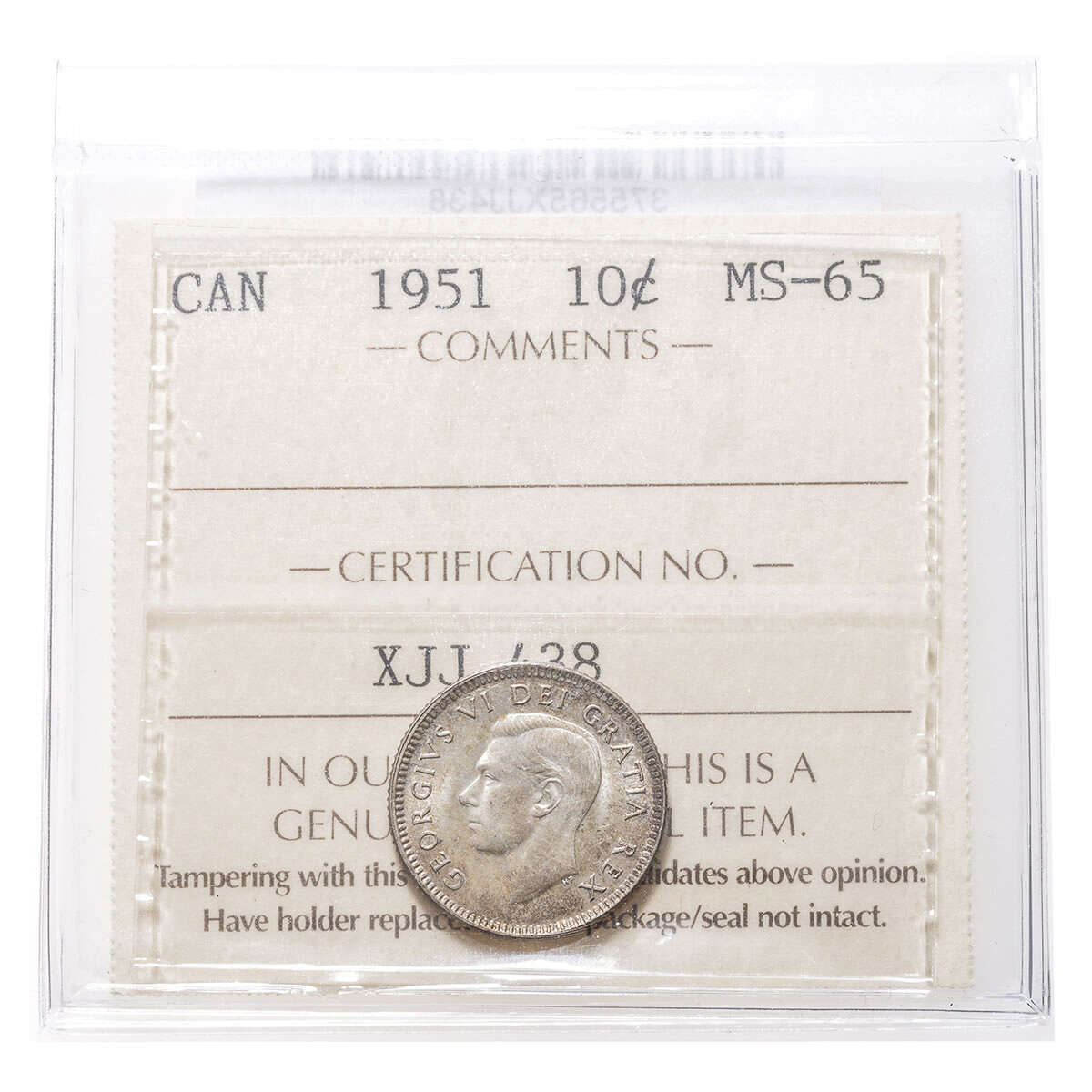 10 cent 1951  ICCS MS-65