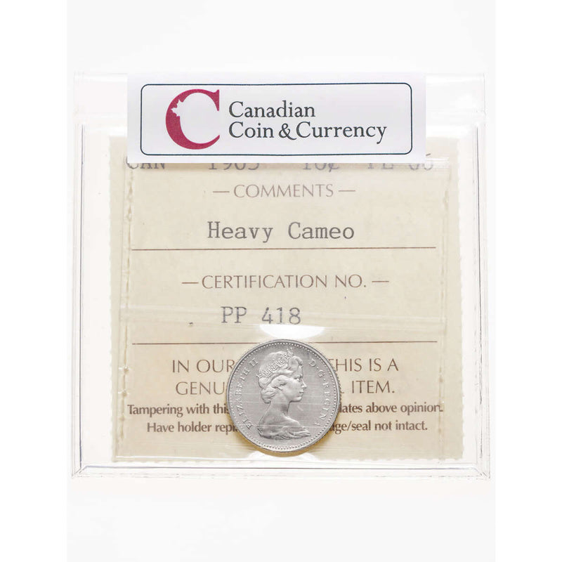 10 cent 1965 Heavy Cameo ICCS PL-66