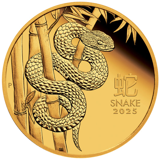 2025 $15 Australian Lunar Series III: Year of the Snake - Pure Gold Coin