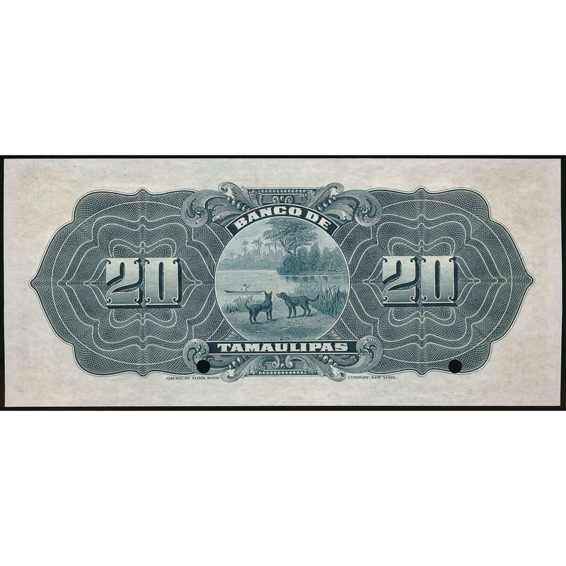Mexico 20 Pesos 1914 Banco de Tamaulipas Specimen UNC