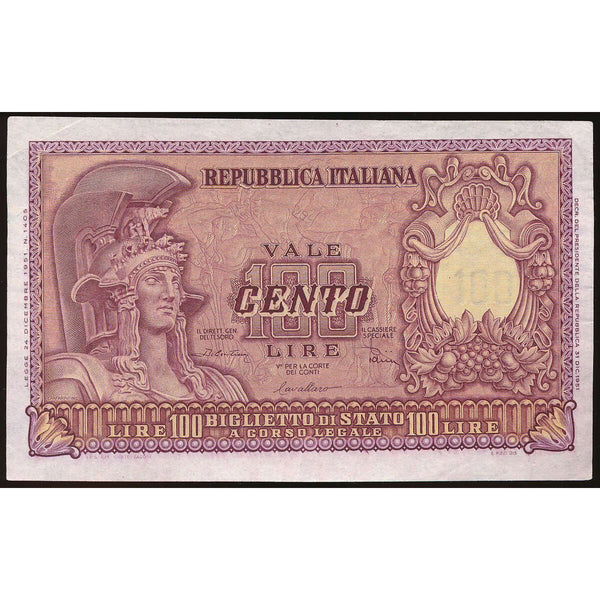 Italy 100 Lire 1951  AU-50